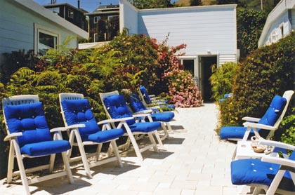 Group of chairs in garden